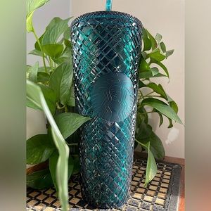 Emerald Green Jeweled Tumbler Cold Cup